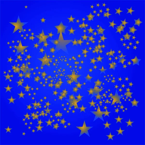 Kleine Goldene Sterne Aan Nachtelijke Hemel — Stockvector