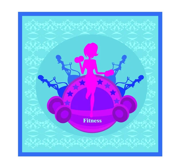 Abstrakte Trainingskarte Für Fitness Mädchen — Stockvektor