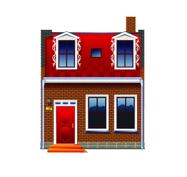 Une Petite Maison Sur Fond Blanc — Image vectorielle