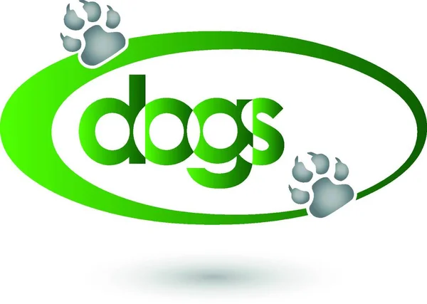 Dog Logo Logo Dogs Paw — Stock Vector