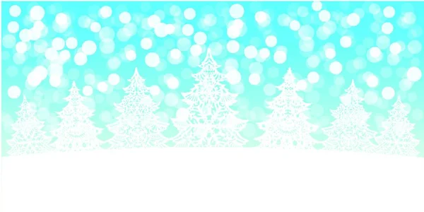 Bílé Vánoční Stromky Dekorace Sněhu Bokeh Pozadí — Stockový vektor