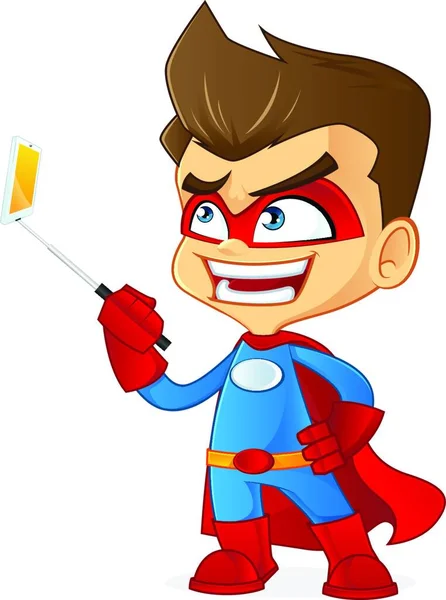 Bir Süper Kahramanın Karikatür Çizimi — Stok Vektör