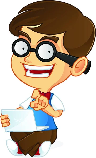 Cartoon Illustration Nerd Geek — Stock Vector