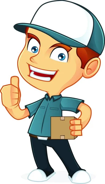 Cartoon Illustration Deliveryman — Stock Vector