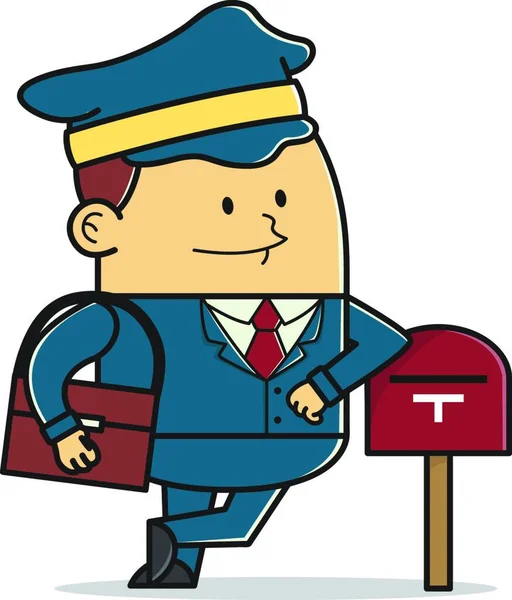 Cartoon Illustration Mail Man — Stock Vector