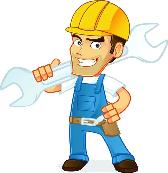 Cartoon Illustration Eines Handyman — Stockvektor