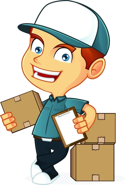 Cartoon Illustration Delivery Man — Stockový vektor