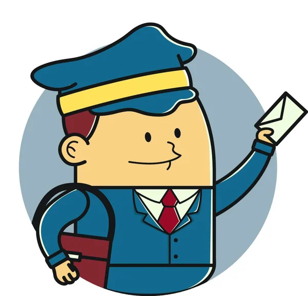 Cartoon Illustration Mail Man — Stock Vector