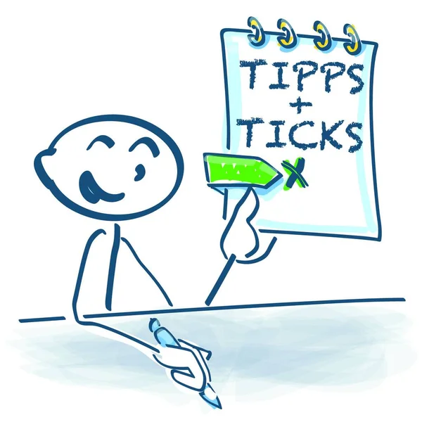 Stick Figure Tips Tricks — Stock Vector