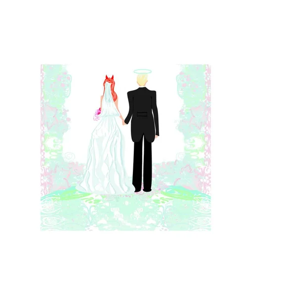 結婚の概念の景観 — ストックベクタ