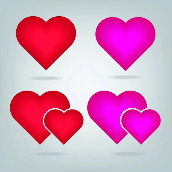 Красное Трехмерное Валентинное Сердце Бликами Сером Фоне Векторная Иллюстрация — стоковый вектор