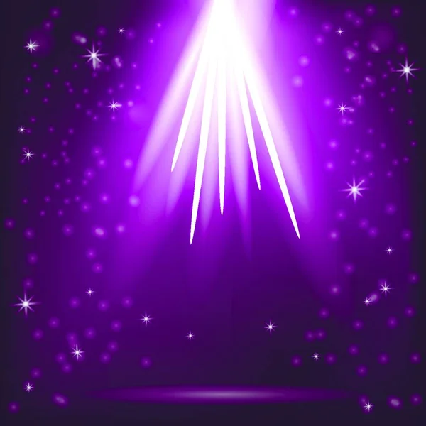 Purple Rays Magic Lights Wazige Sterrenachtergrond Nachtelijke Hemel — Stockvector