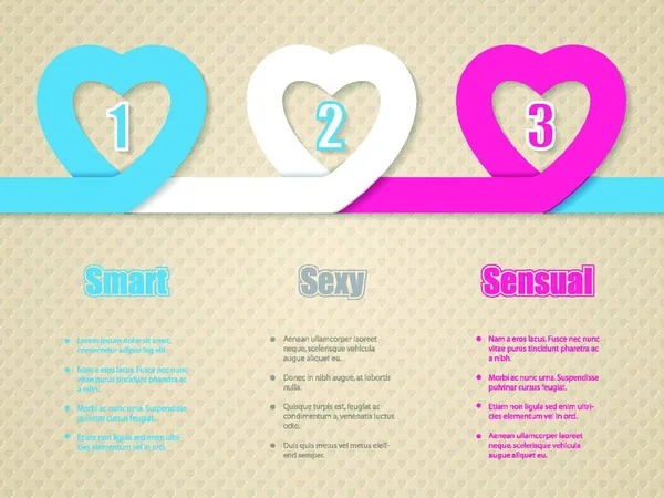 Valentinstag Infografik Mit Rosa Weißem Und Blauem Herzband Und Gerader — Stockvektor