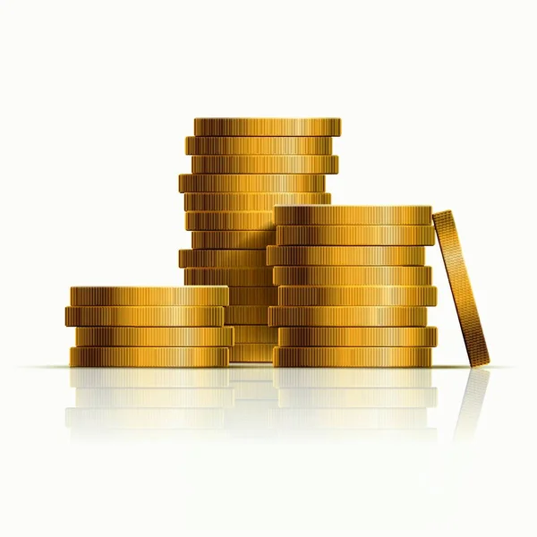 Vector Stacked Golden Coins Vector Illustration — Stock Vector