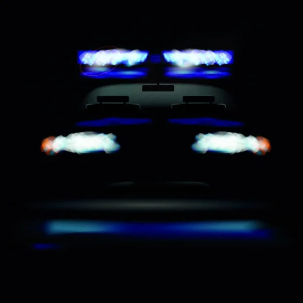 夜の警察の車 — ストックベクタ