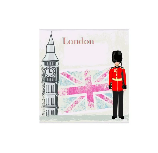 Banner Grunge Con Londres — Vector de stock