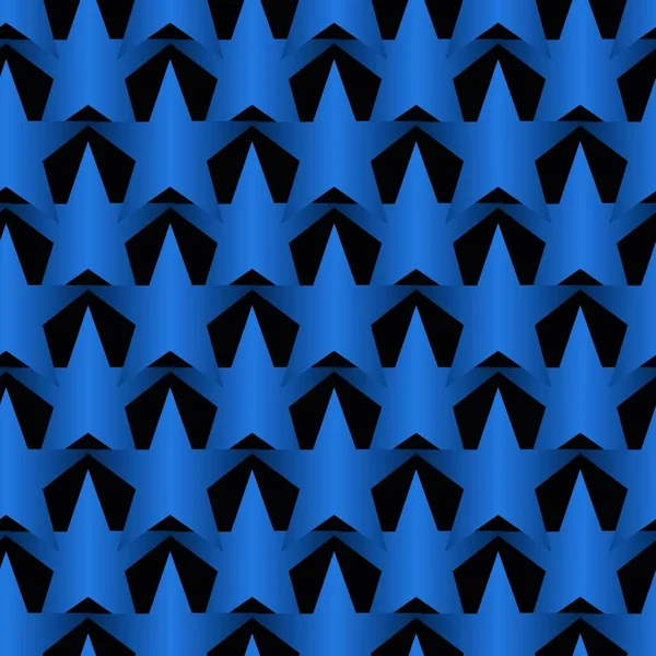 星相交点的无缝蓝抽象金属图案 — 图库矢量图片