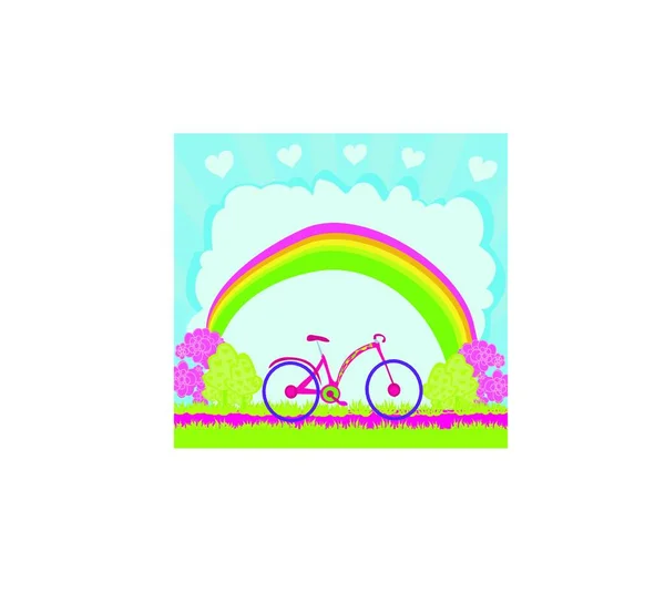 Love Bike Abstract Card — Vector de stock