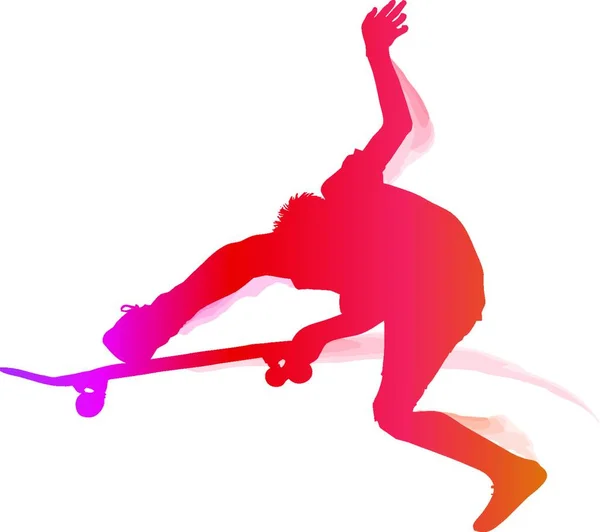 Skaterboard Effectuant Tour Illustration Vectorielle — Image vectorielle