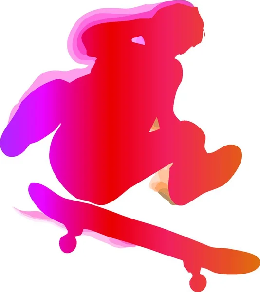 Skaterboarder Εκτελεί Ένα Τέχνασμα Εικονογράφηση Διανύσματος — Διανυσματικό Αρχείο