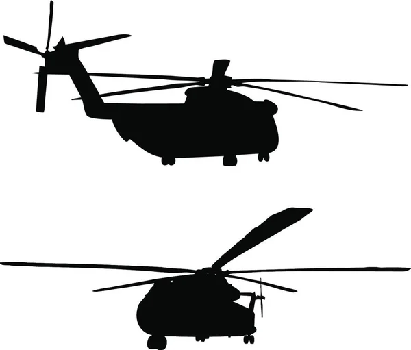 Ch52 Helikopter Silueti Izole Vektör Çizimi — Stok Vektör