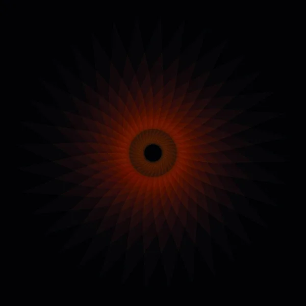 Abstraktní Spirograf Soustředný Kruh Vzor Protínající Tvary Černém Pozadí — Stockový vektor