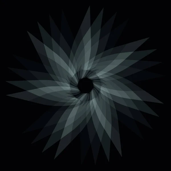 Abstract Spirograaf Concentrische Cirkel Patroon Snijdende Vormen Zwarte Achtergrond — Stockvector