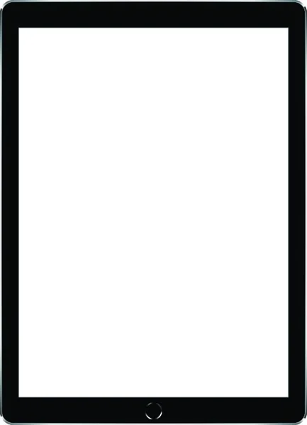 Mock Fekete Digitális Tabletta Elszigetelt Fehér Vektor Design — Stock Vector