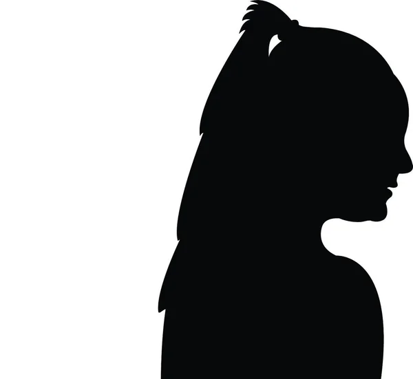 Lady Head Silhouette Vector — Stock Vector