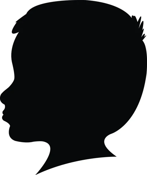 Een Jongen Hoofd Silhouet Vector — Stockvector