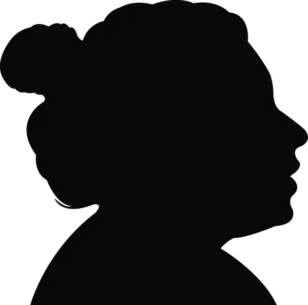 Lady Head Silhouette Vector — Stock Vector