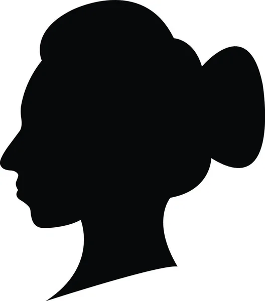 Vecteur Silhouette Tête Dame — Image vectorielle