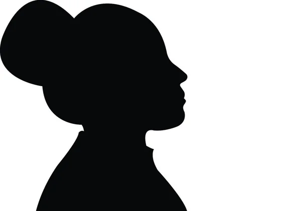 Eine Dame Kopf Silhouette Vektor — Stockvektor