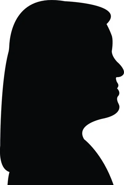 Een Dame Hoofd Silhouet Vector — Stockvector