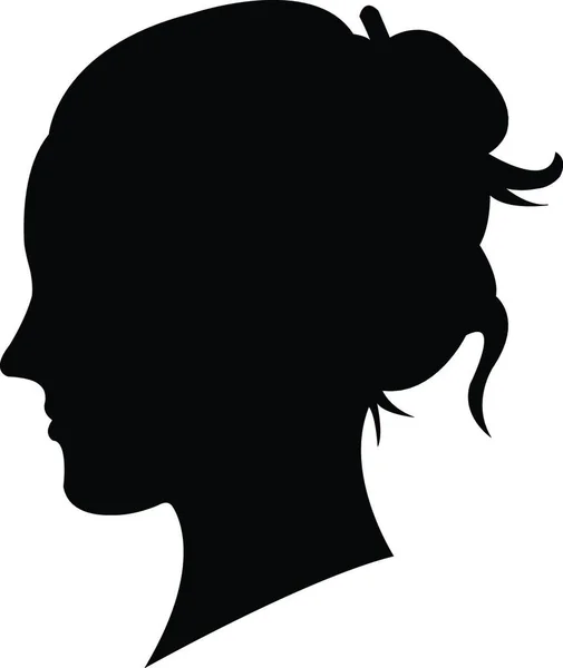 Lady Head Silhouette Vector — Stock Vector