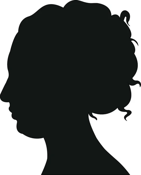Eine Dame Kopf Silhouette Vektor — Stockvektor