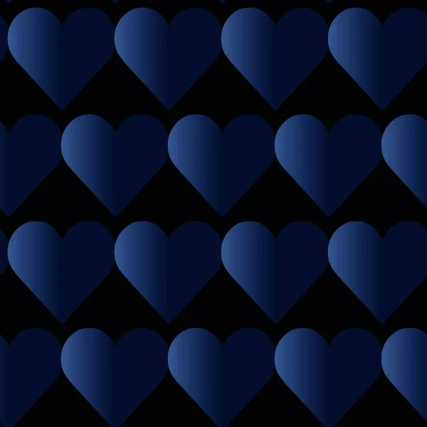 Seamless Blue Abstract Pattern Created Repetitive Hearts — Stock Vector