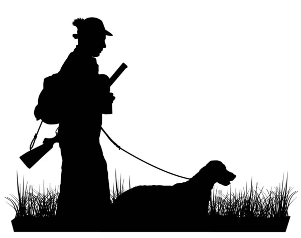 Κυνηγός Σιλουέτα Σκύλου — Διανυσματικό Αρχείο
