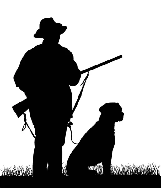 Κυνηγός Σιλουέτα Σκύλου — Διανυσματικό Αρχείο