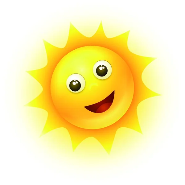 Vector Smiling Sun Illustration — Stock Vector