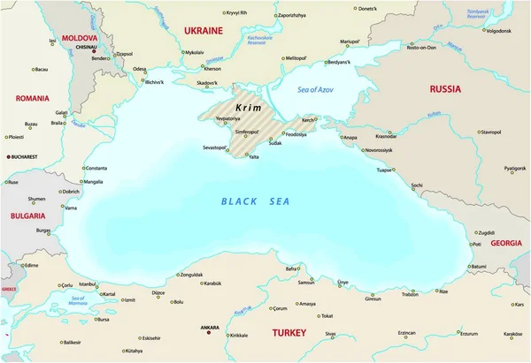 Mapa Mar Negro Ilustração Vetorial —  Vetores de Stock