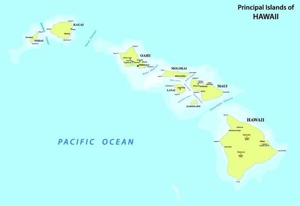 Hawaii Térkép Vektor Illusztráció — Stock Vector
