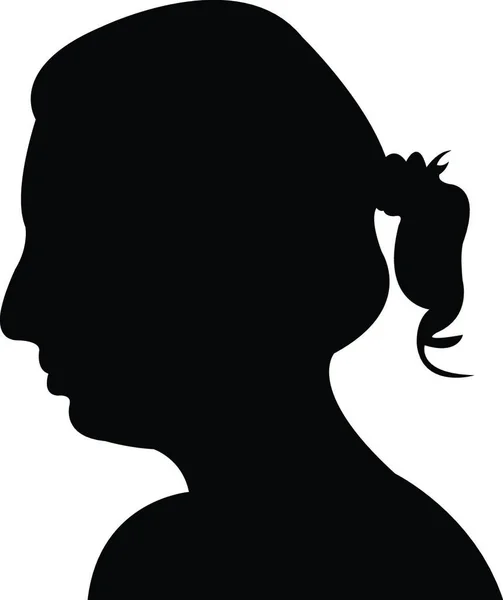 Woman Head Silhouette Vector — Stock Vector