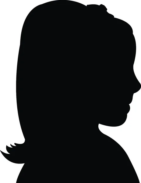 Kid Head Silhouette Vector — Stock Vector