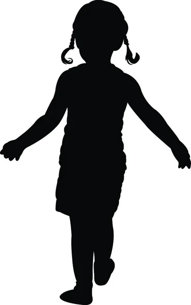 Een Meisje Silhouet Vector — Stockvector