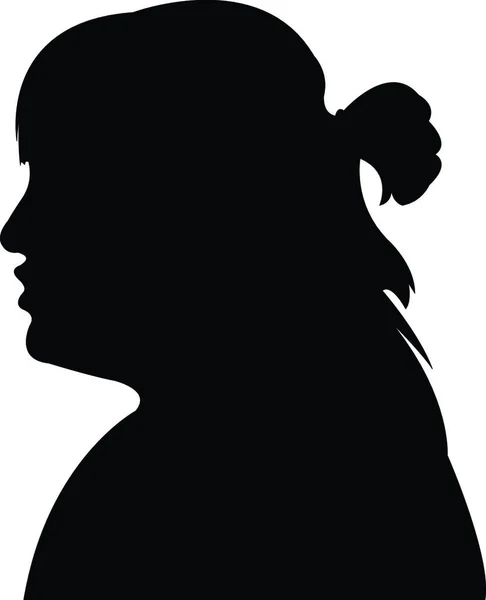 Una Mujer Cabeza Silueta Vector — Vector de stock