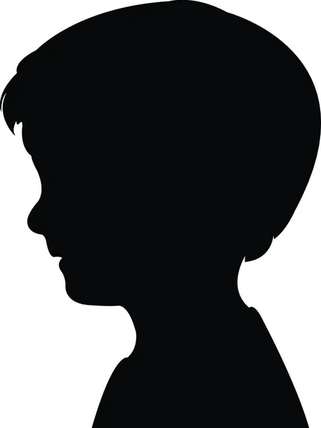 Een Jongen Hoofd Silhouet Vector — Stockvector