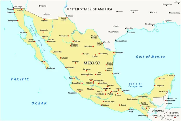 Mexico Map Vector Illustration — 스톡 벡터