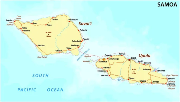 Feuille Route Samoa — Image vectorielle