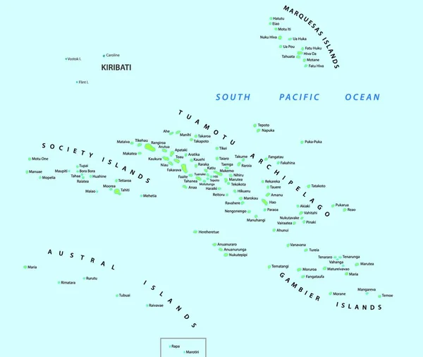 Mapa Francês Polinésia Ilustração Vetorial —  Vetores de Stock